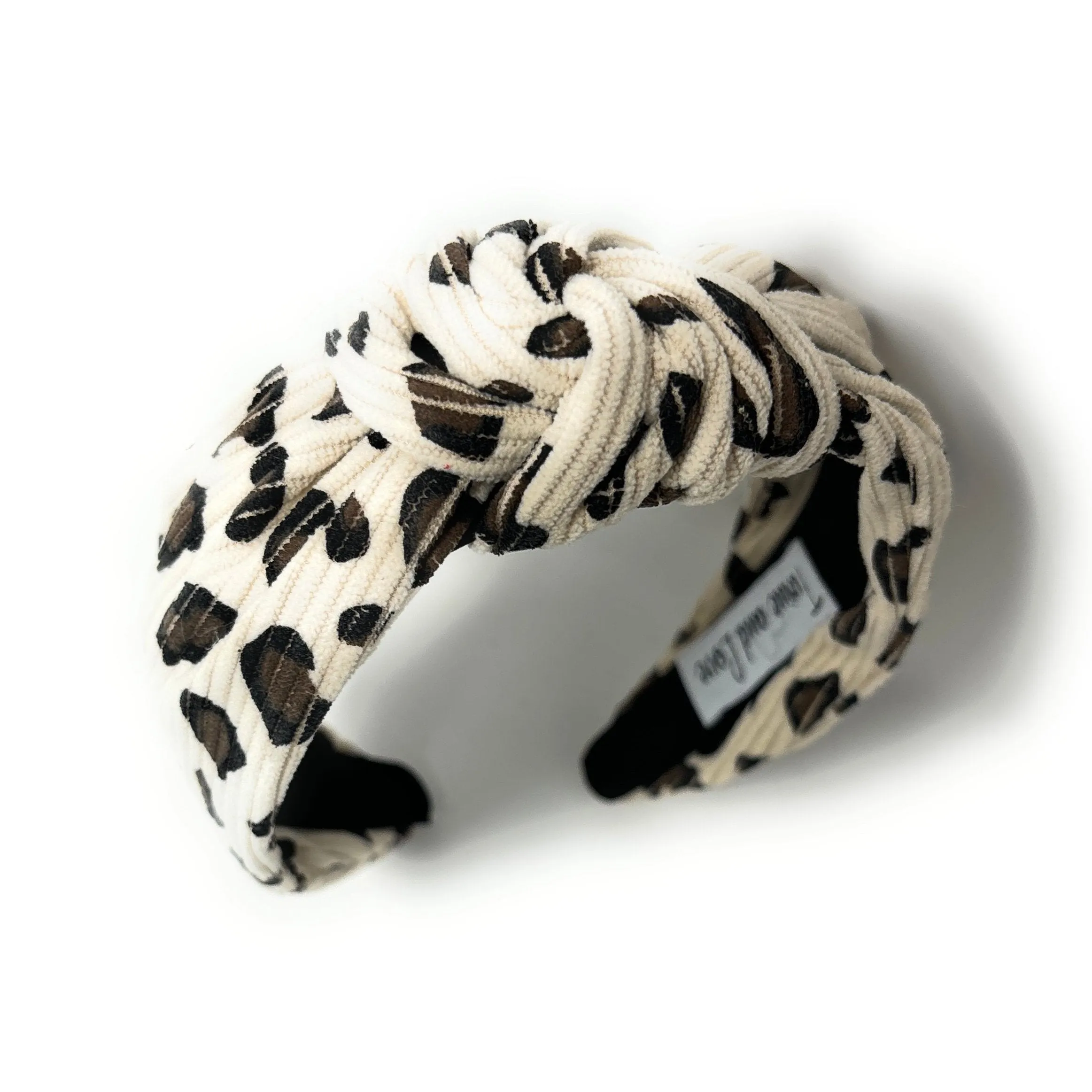 Ivory Animal Print Knot Headband