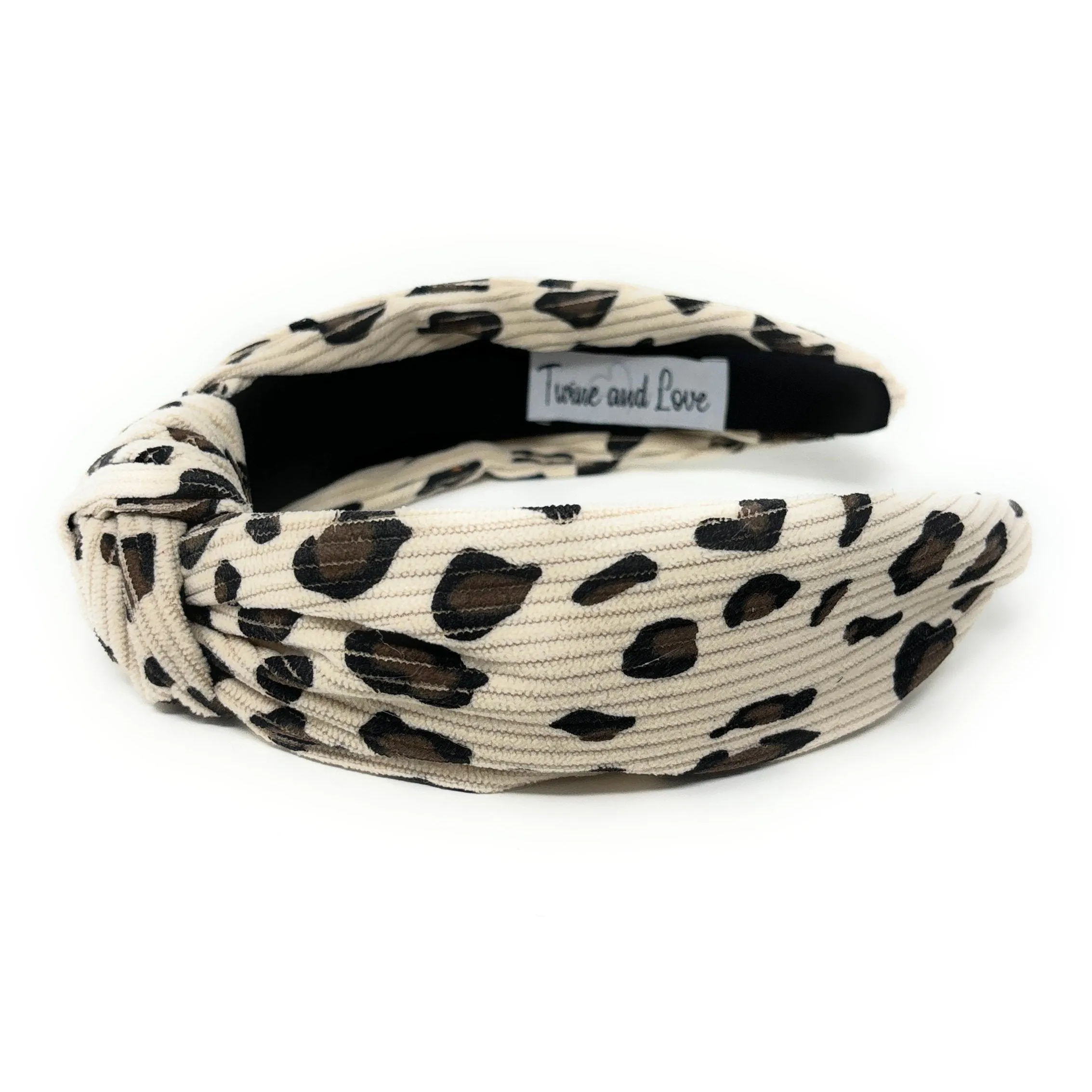 Ivory Animal Print Knot Headband