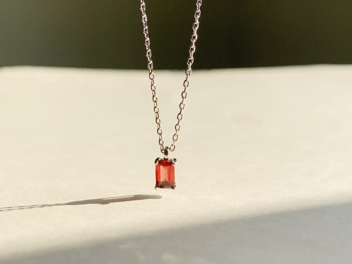 January Birthstone Silver Necklace