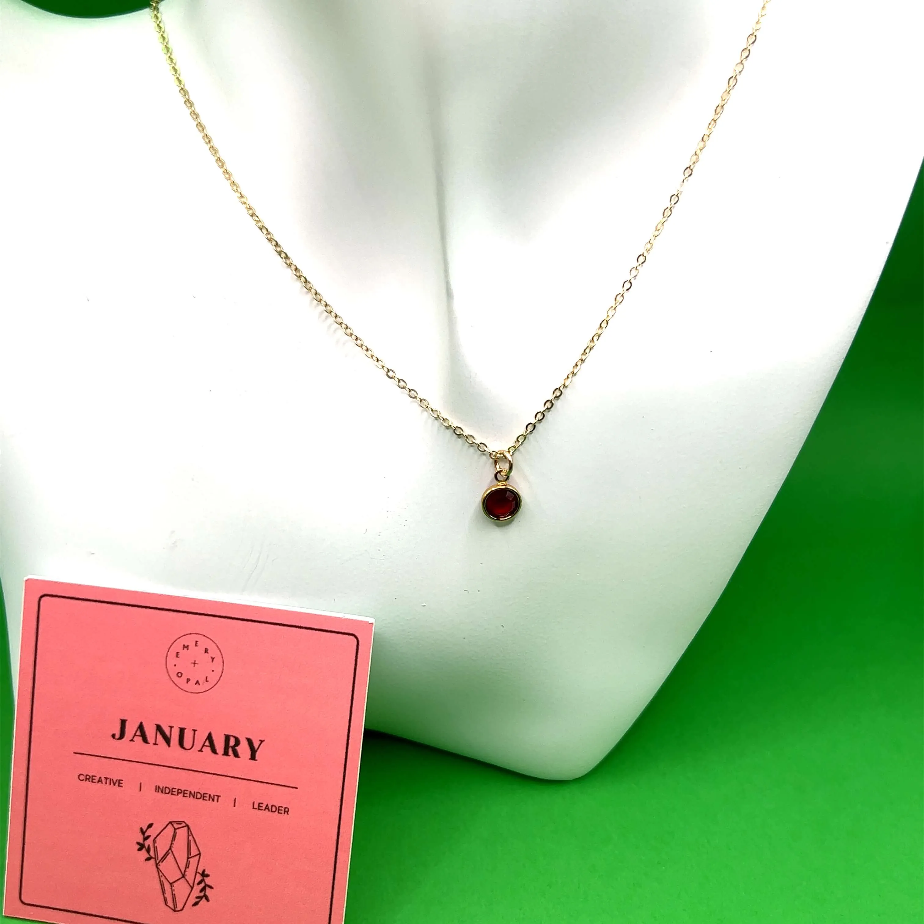 January Swarovski Birthstone Necklace - 14k Gold-Filled