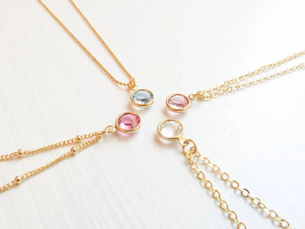 January Swarovski Birthstone Necklace - 14k Gold-Filled