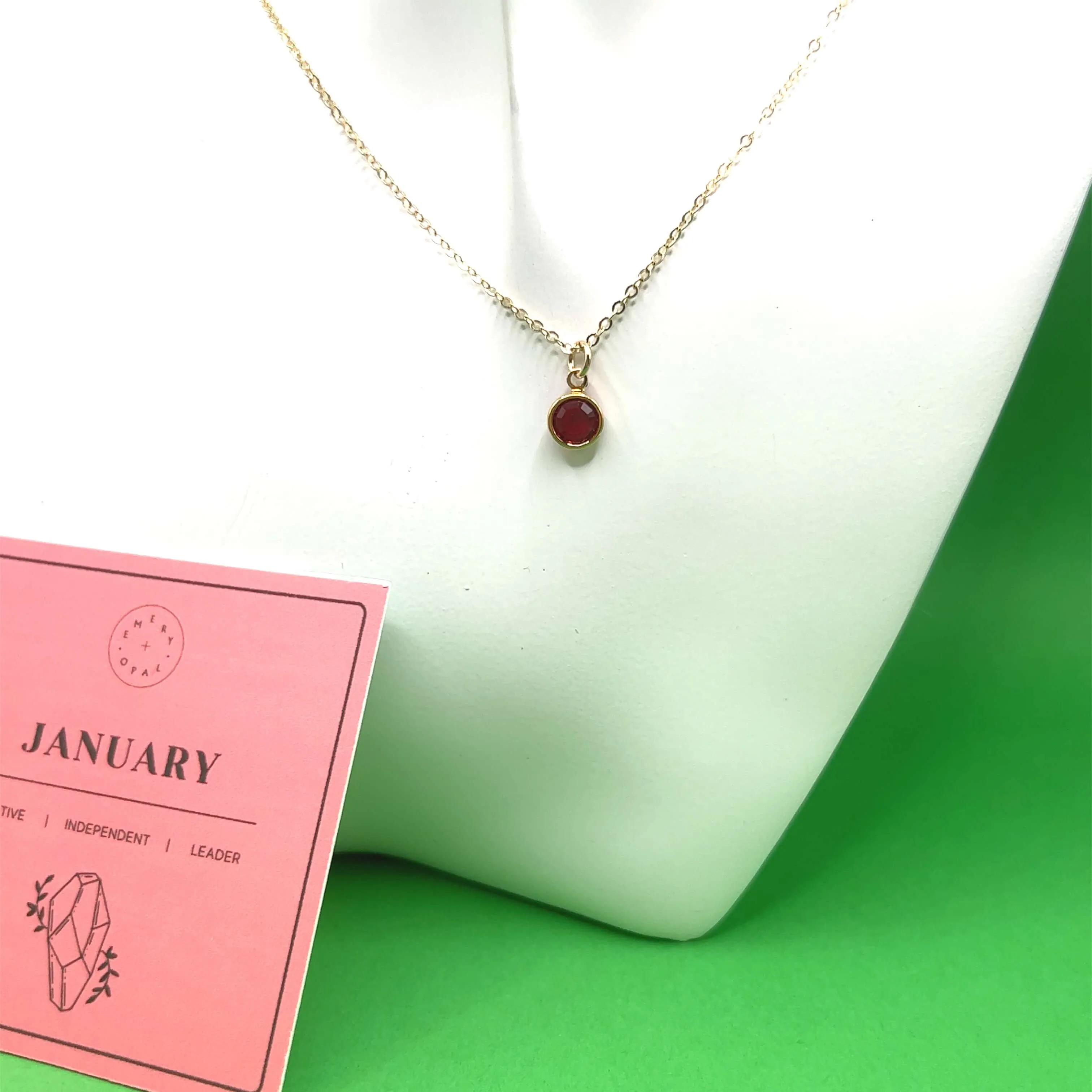 January Swarovski Birthstone Necklace - 14k Gold-Filled