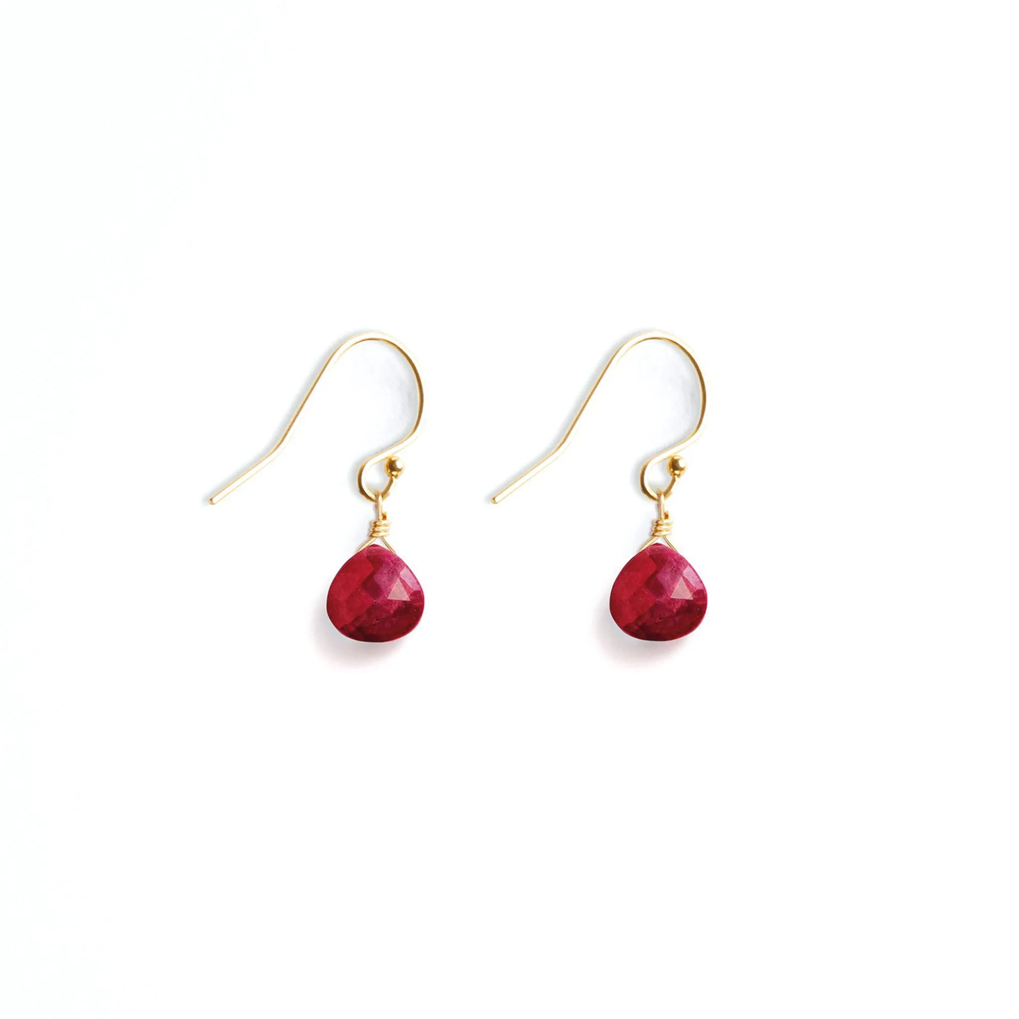 July Ruby Birthstone Isla Drop Earrings