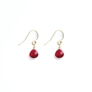 July Ruby Birthstone Isla Drop Earrings