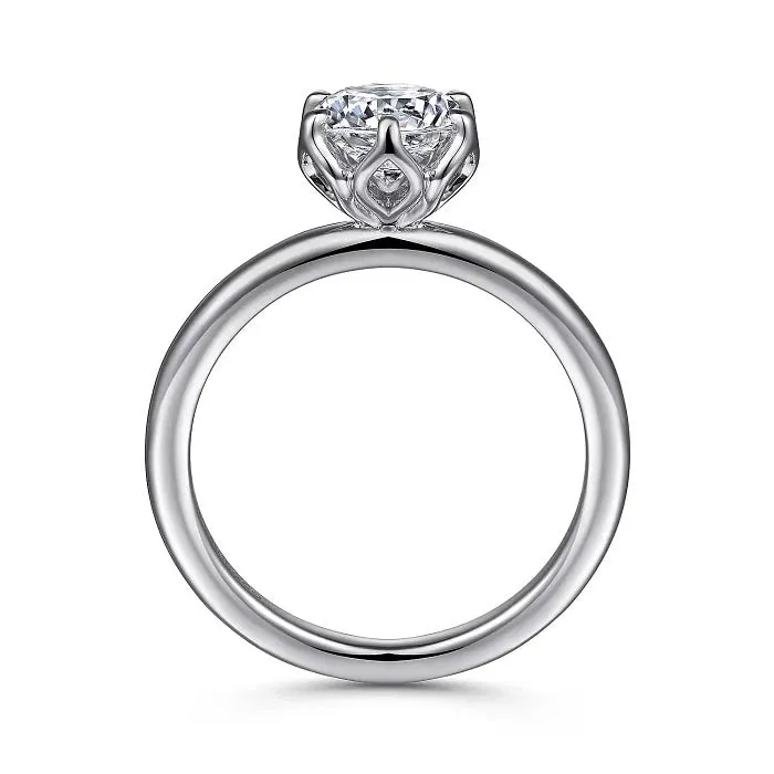 Kamera - 14K White Gold Round Solitaire Engagement Ring