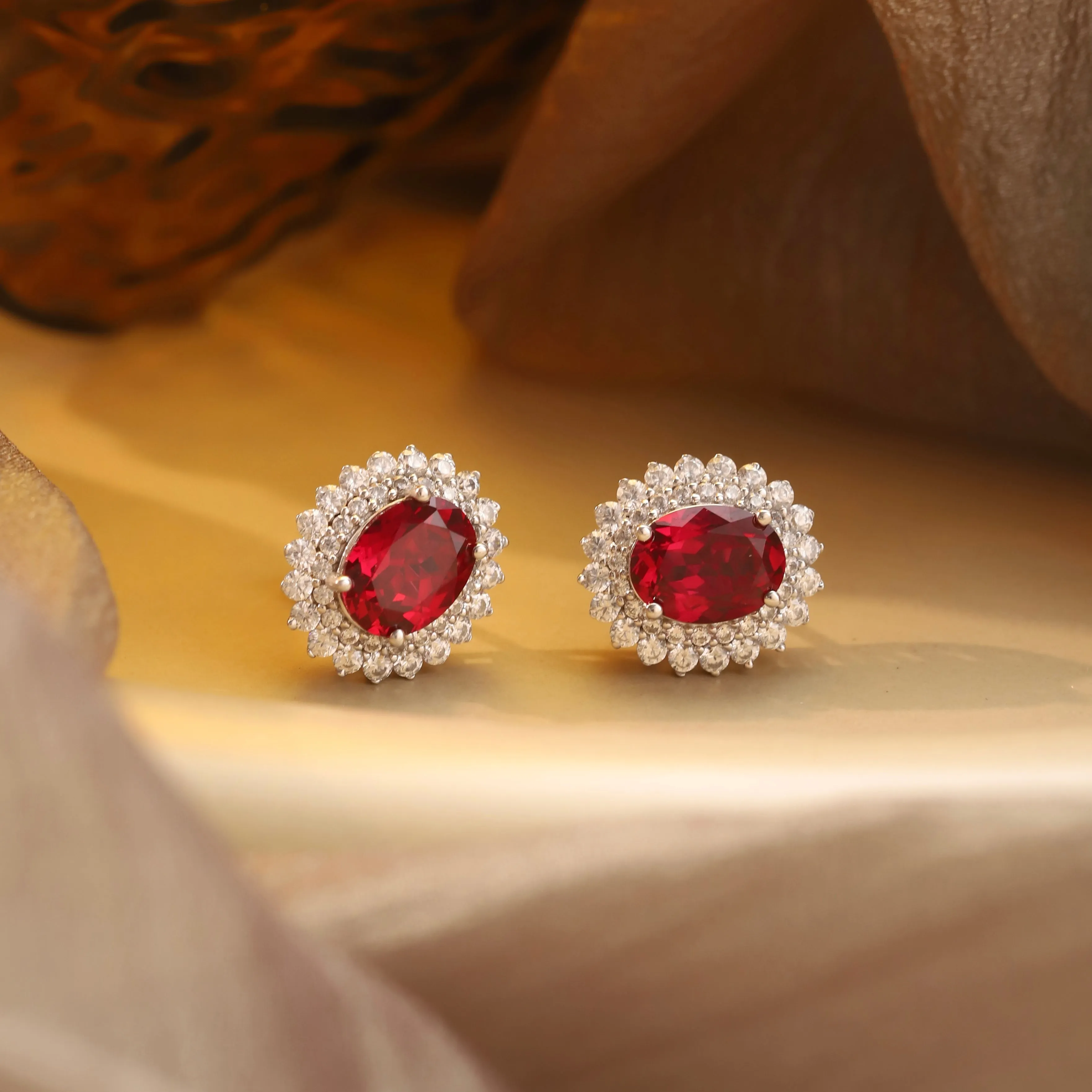 Kate Grand Sunflower Ruby Earrings