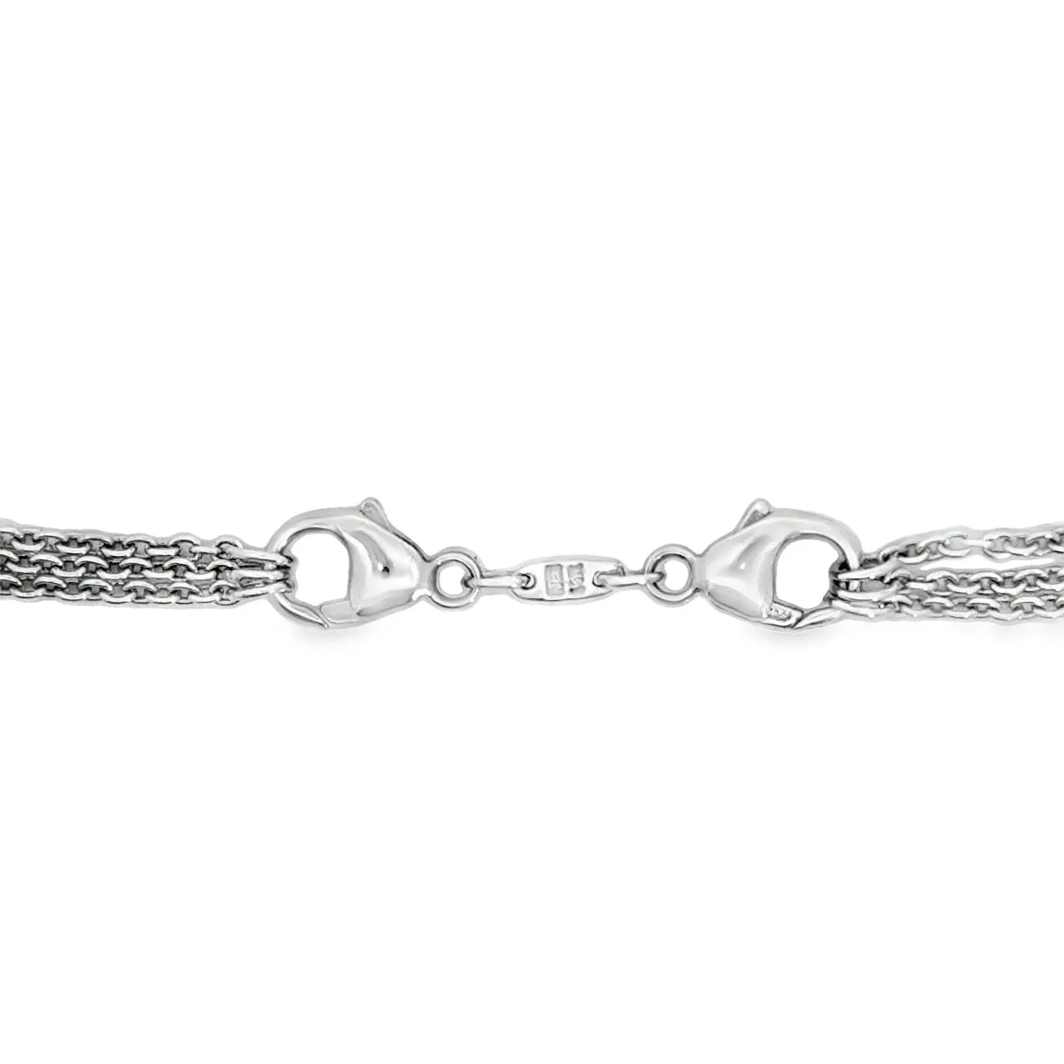 Kirkland Jewelry Estate | 14K White Gold Triple Diamond by the Yard Necklace