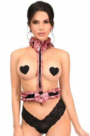 Kitten Collection Dusty Rose Velvet Single Strap Body Harness