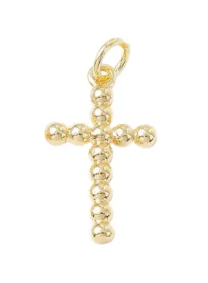 LARGE BEADED CROSS Charm