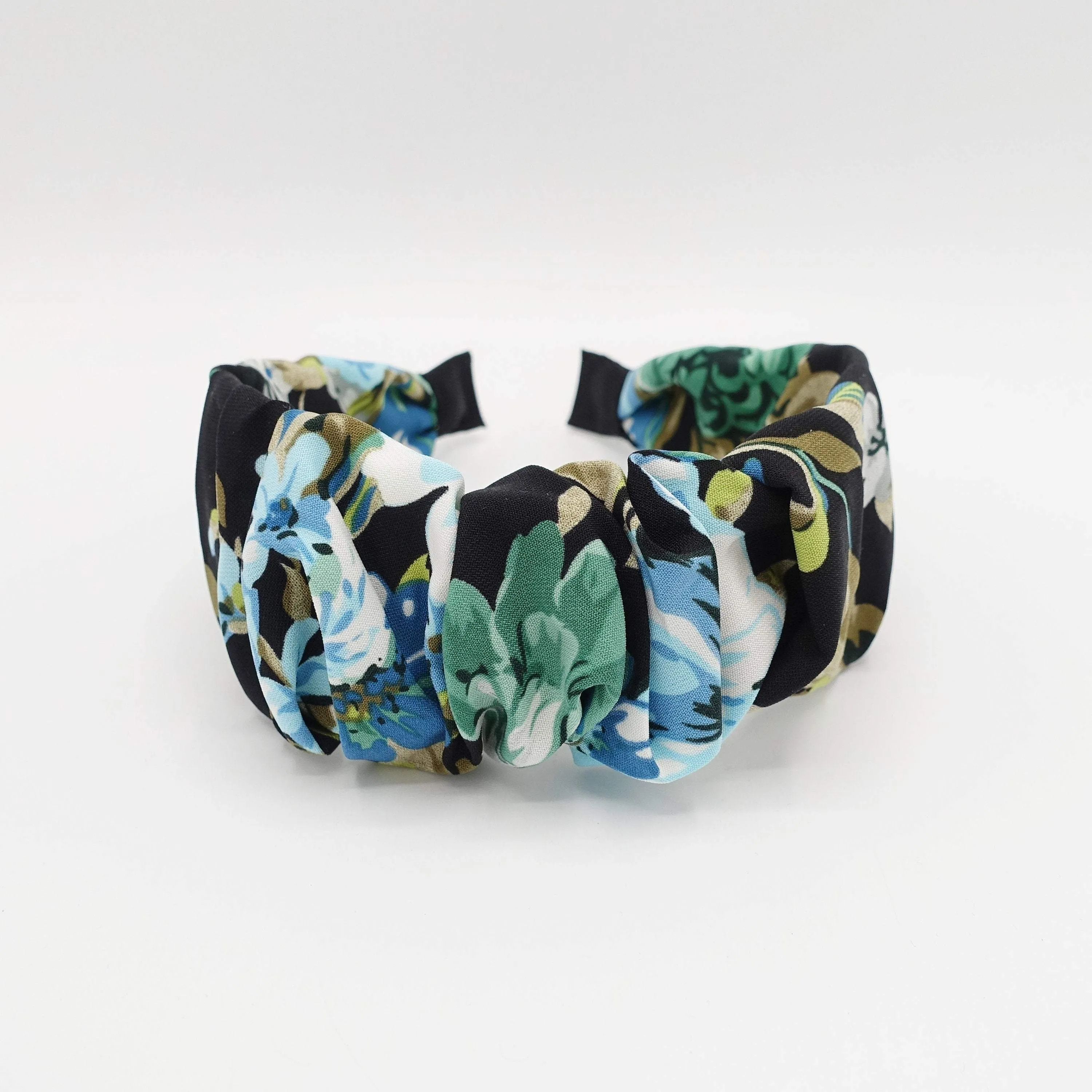 large flower print headband pleated hairband colorful hair accessory for women