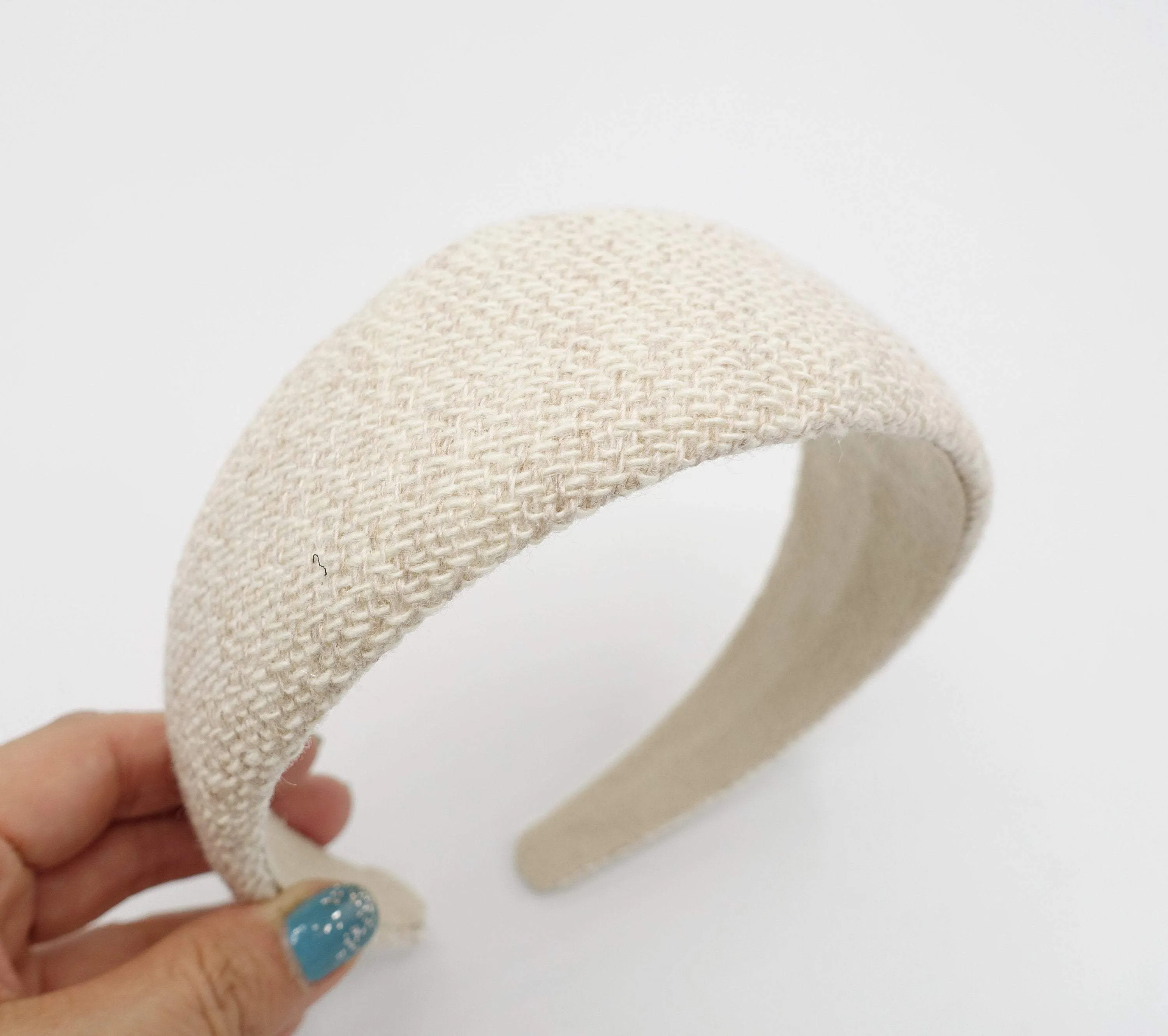 linen padded headband wide hairband for women