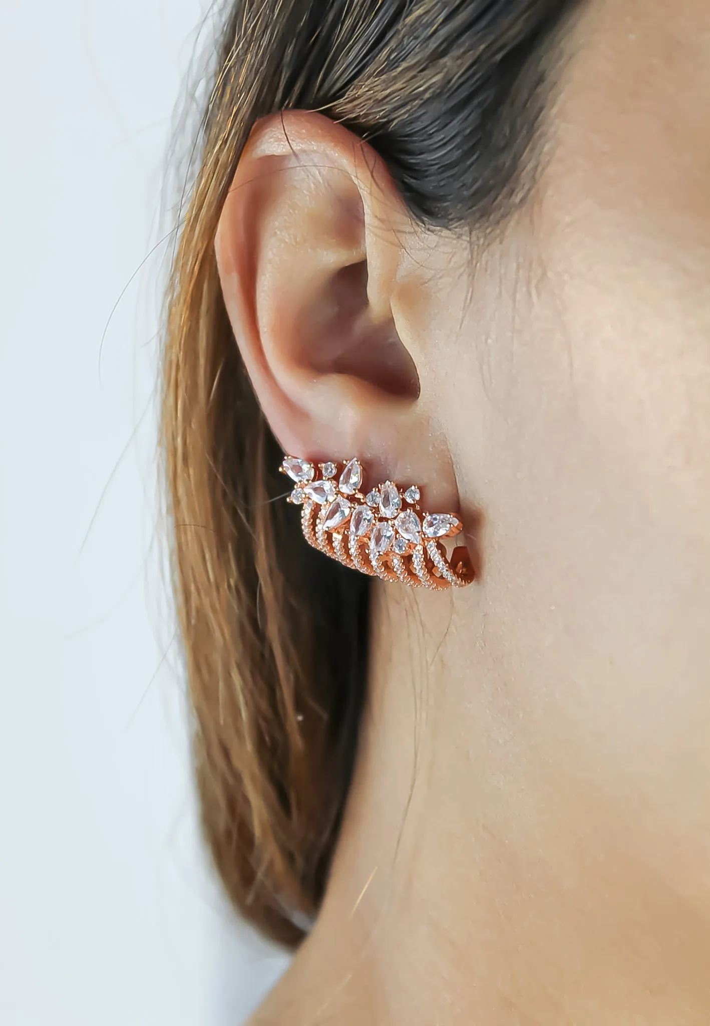 London Climber Earrings with Stones