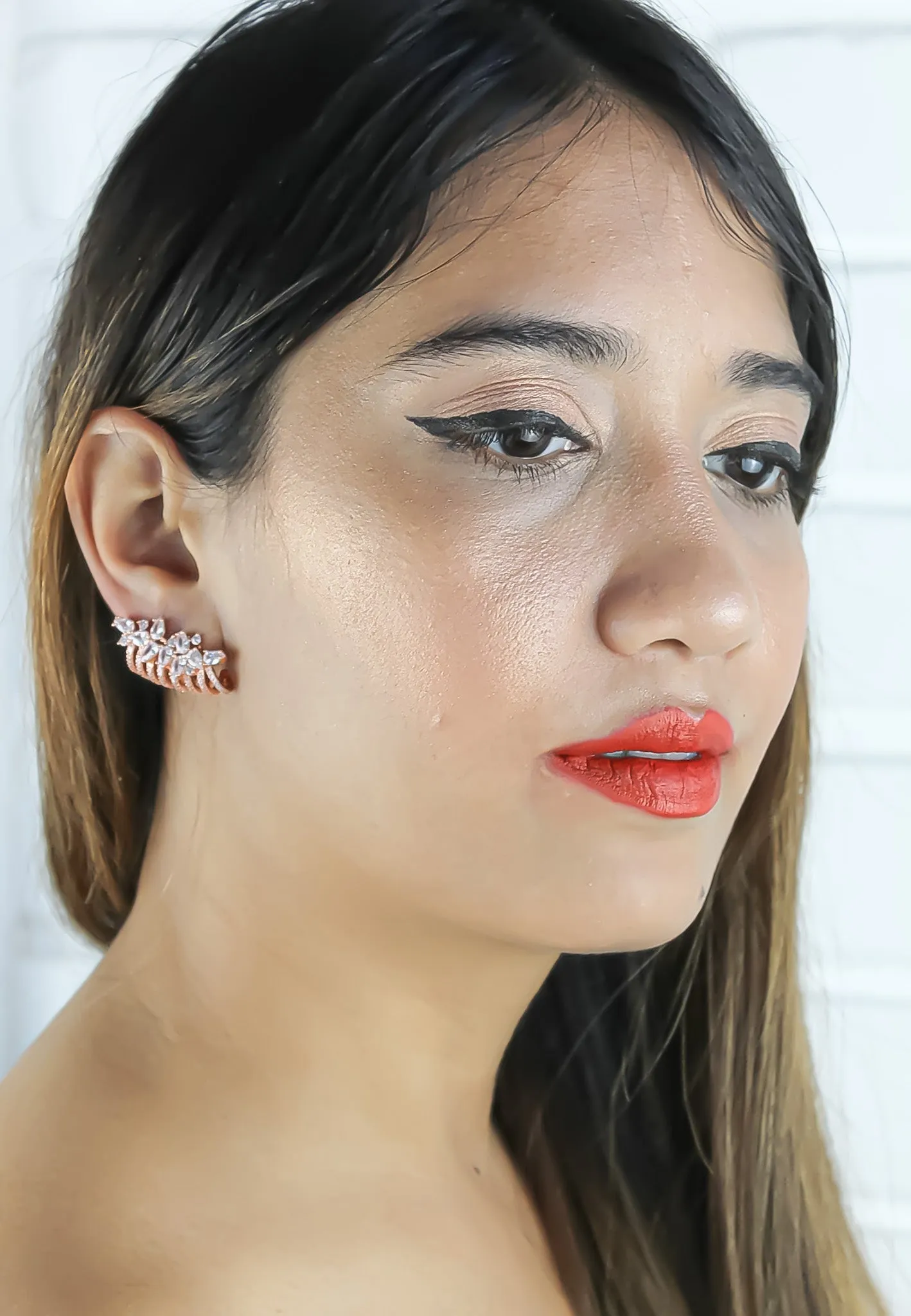 London Climber Earrings with Stones