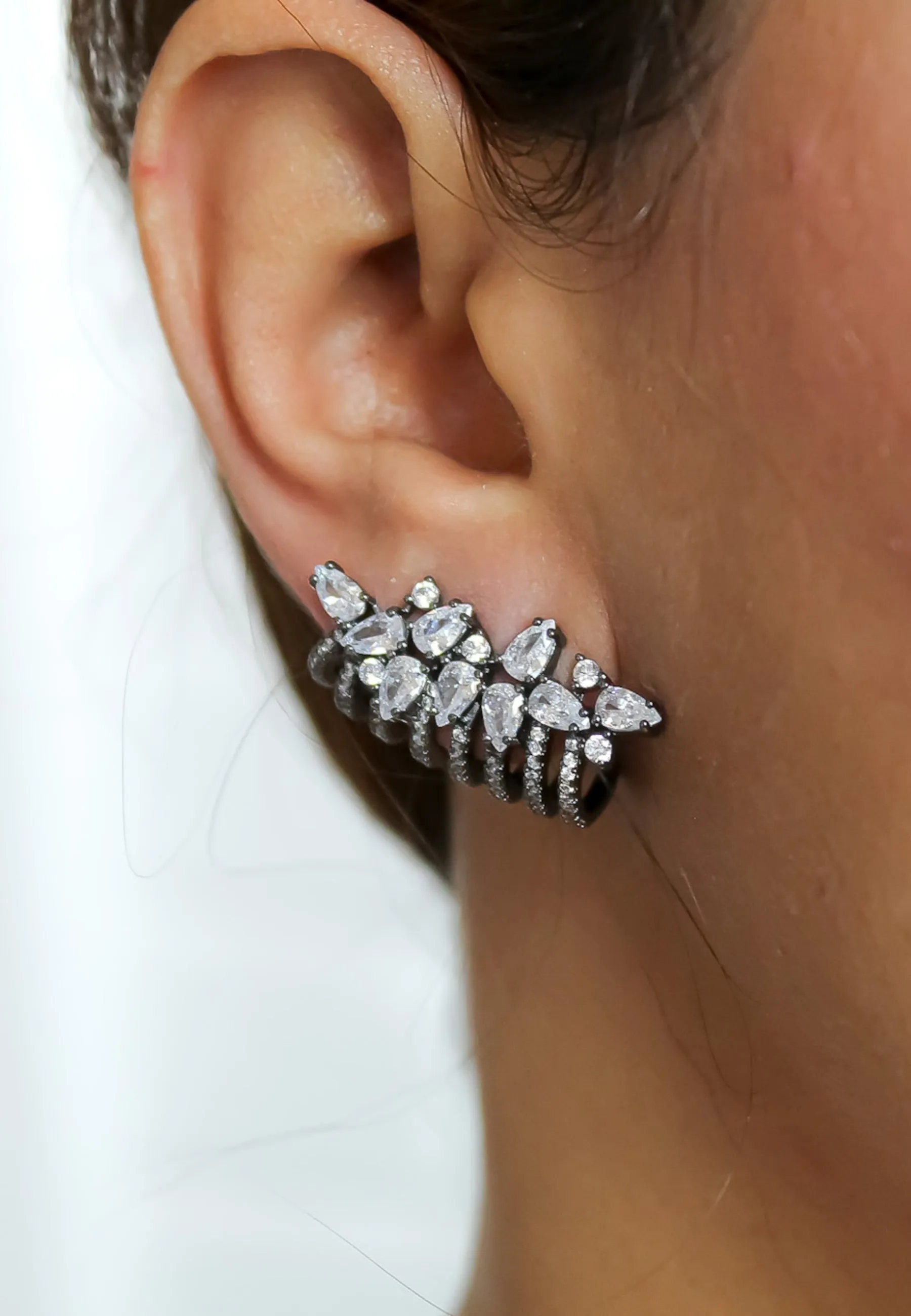 London Climber Earrings with Stones