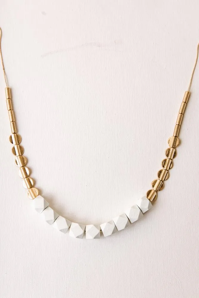 Long Gold Beaded Necklace