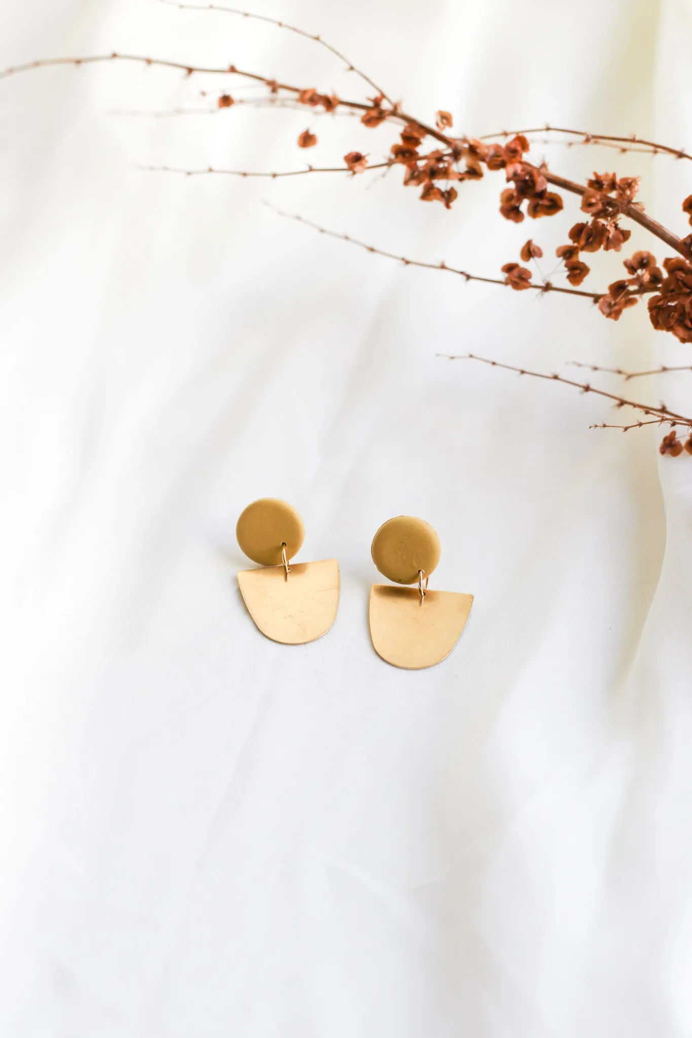 LOU - Clay and Brass Earrings