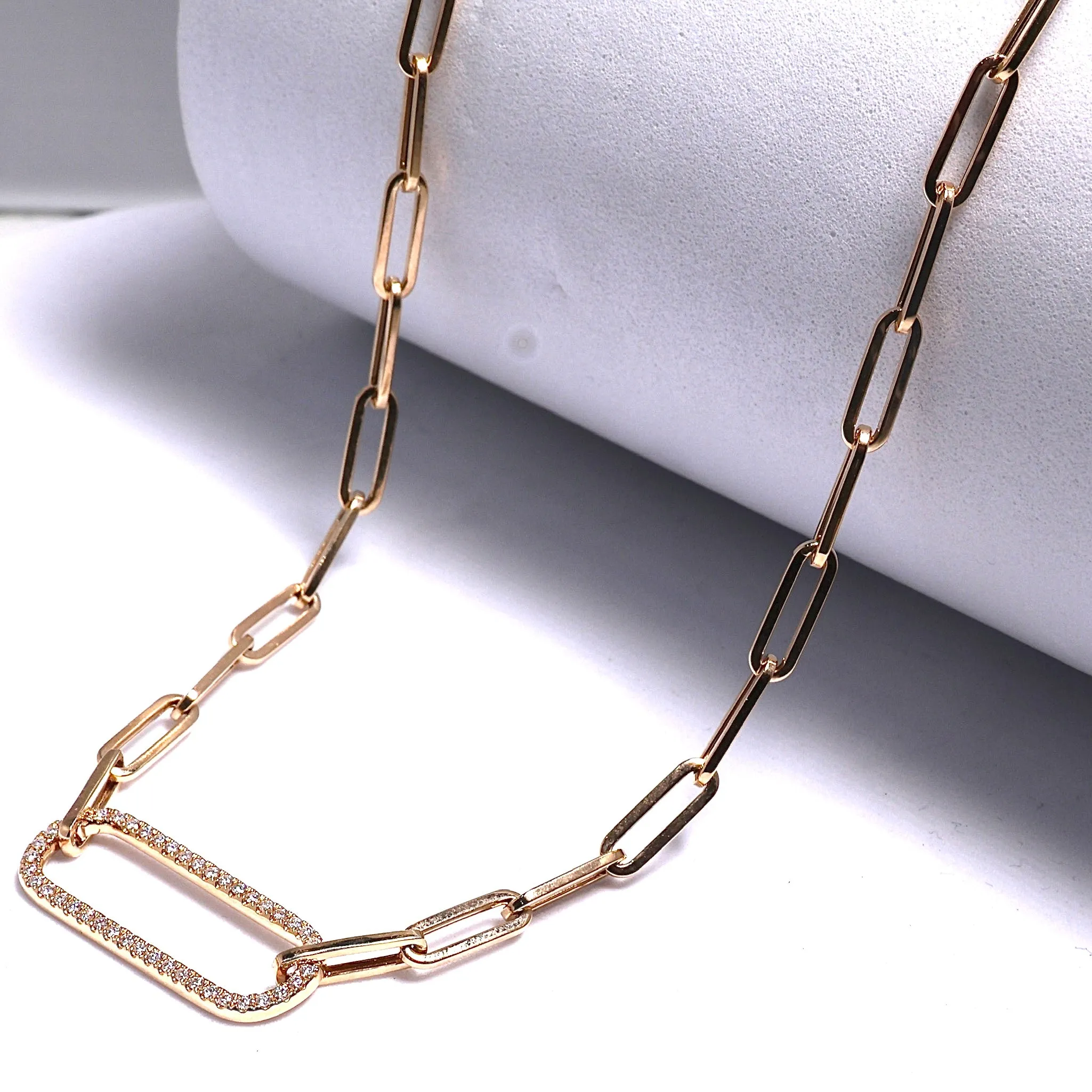 #LVNA2024 | Golden Bar Link Chain Diamond Necklace 14kt