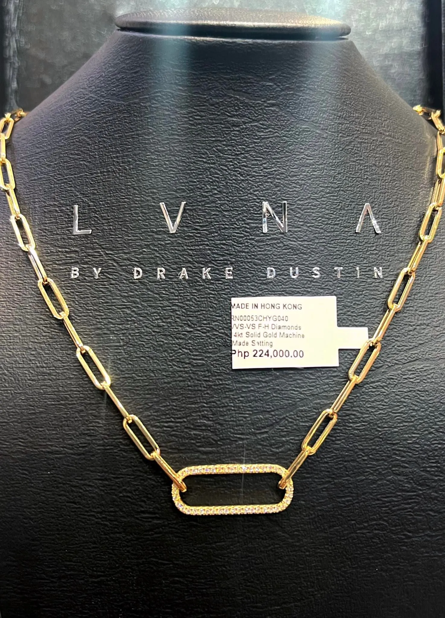 #LVNA2024 | Golden Bar Link Chain Diamond Necklace 14kt