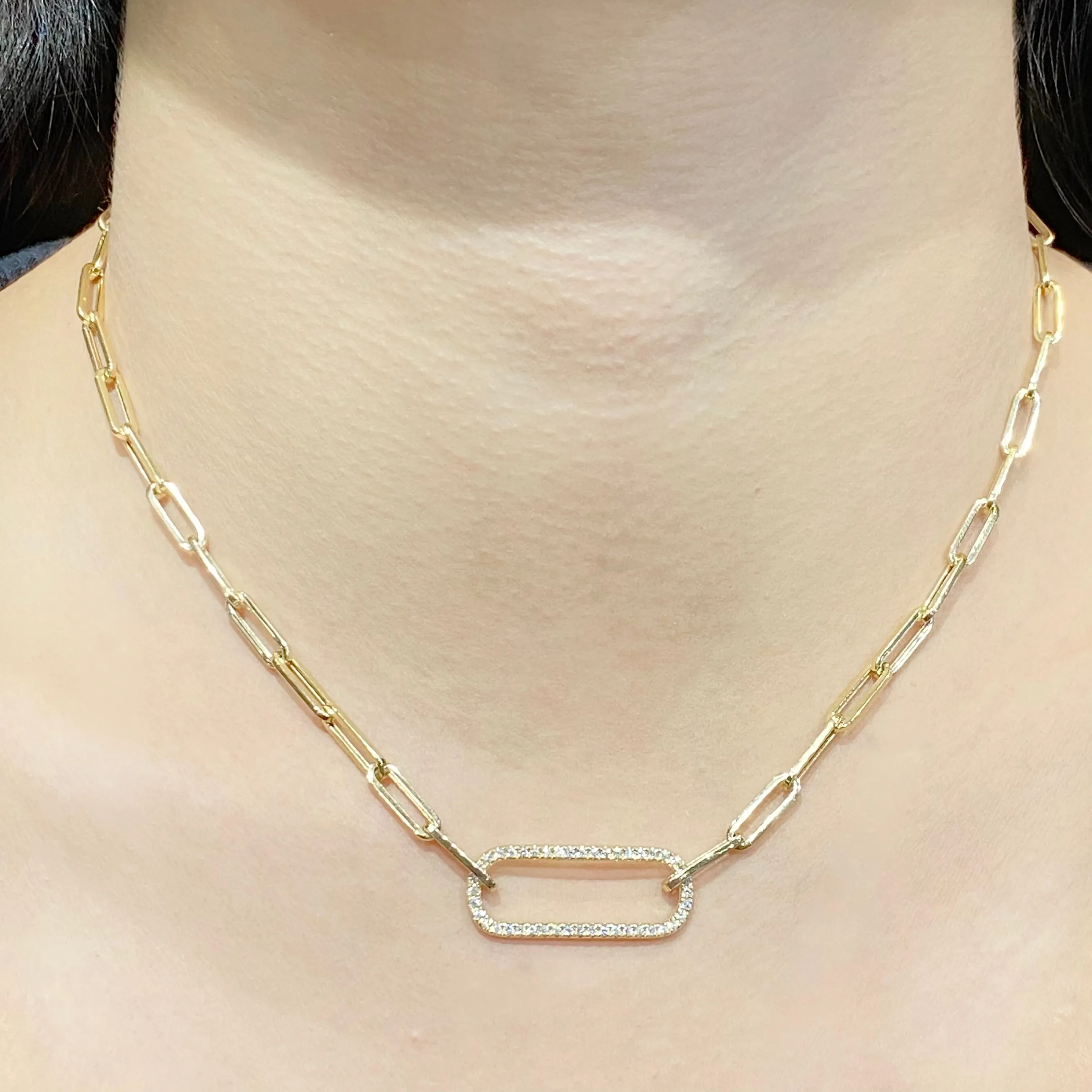 #LVNA2024 | Golden Bar Link Chain Diamond Necklace 14kt