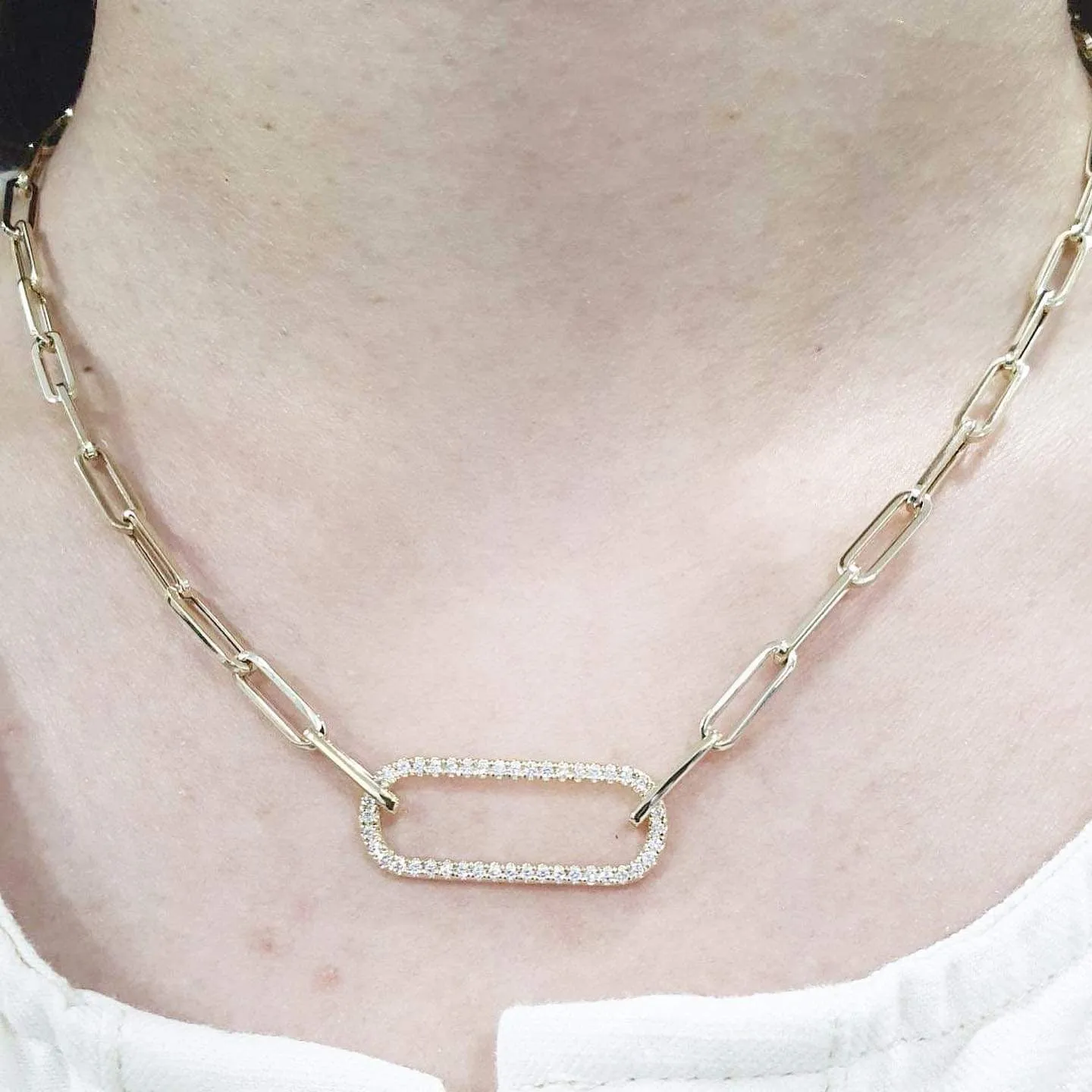 #LVNA2024 | Golden Bar Link Chain Diamond Necklace 14kt