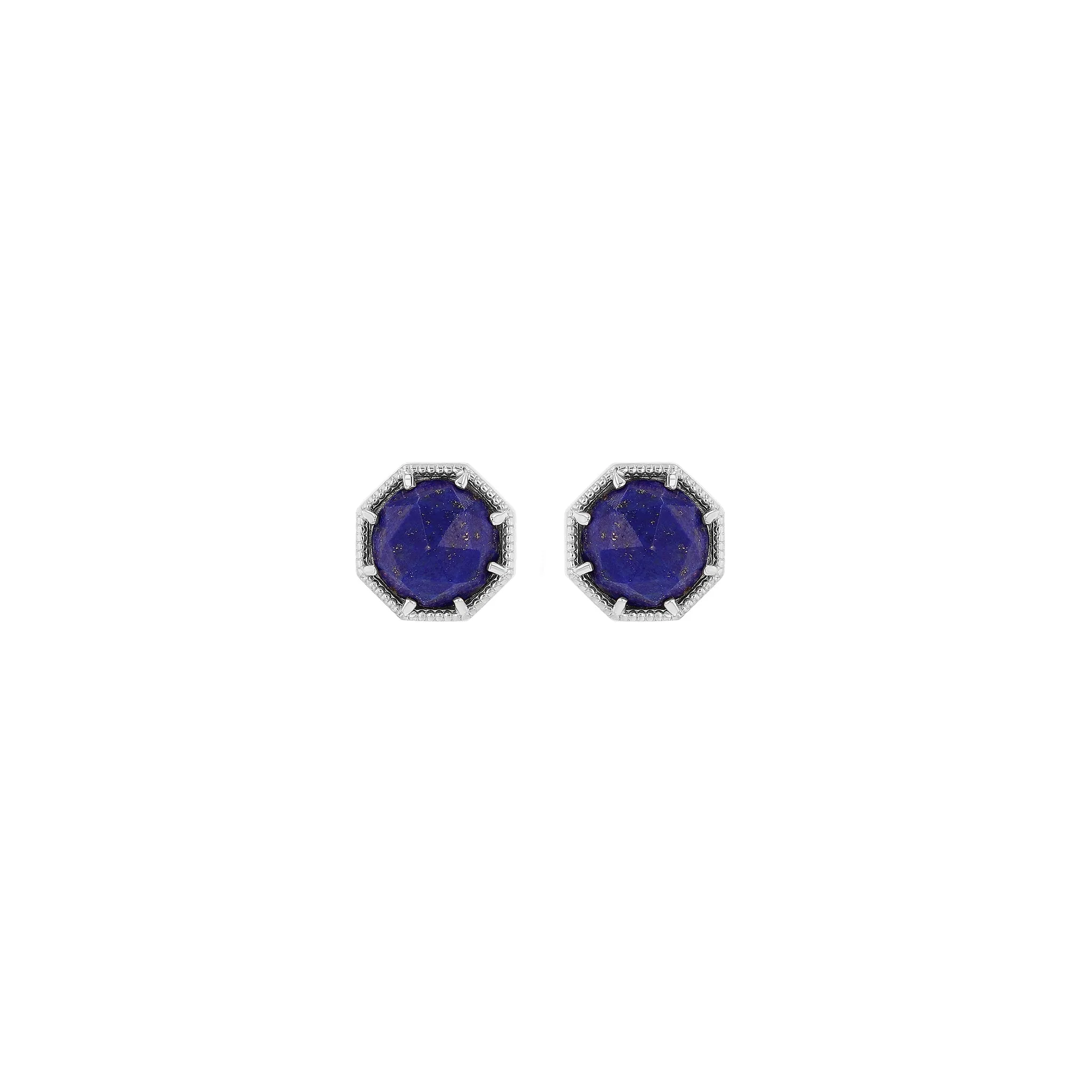 Maman Crown Bezel Lapis Earrings