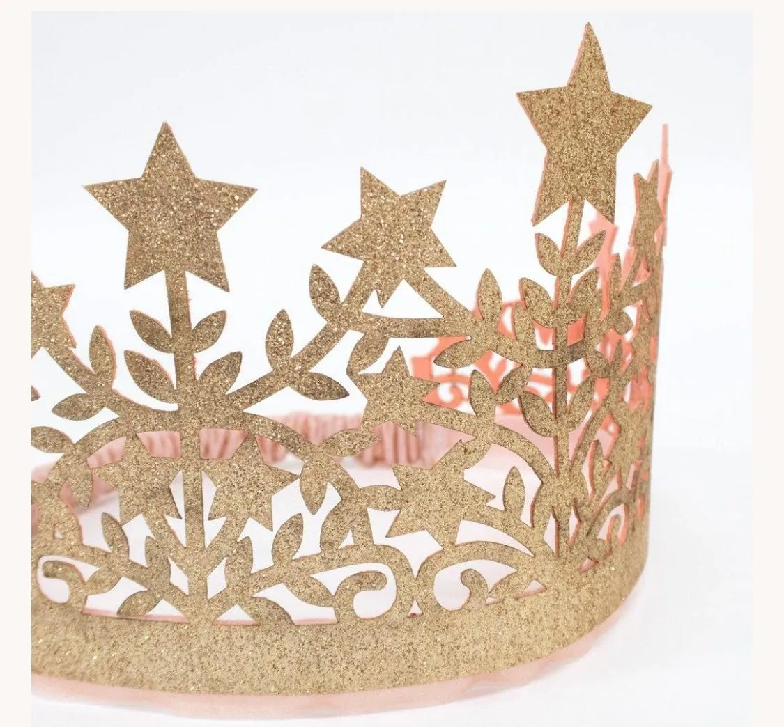 Meri Meri Gold Glitter Fabric Crown