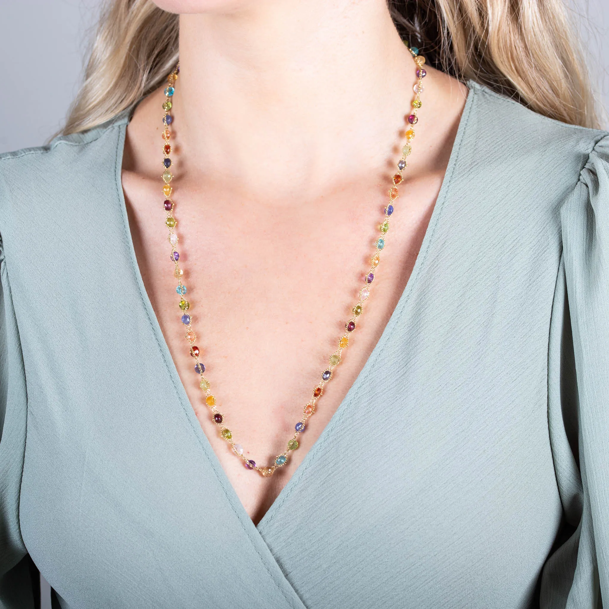 Multi-Colored Woven  Necklace