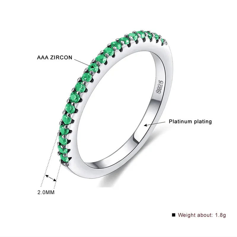 Multicolor Dainty Stackable Zircon Fashion Rings