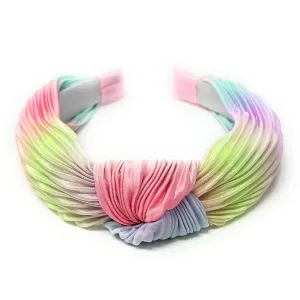 Multicolor Tie Dye Silk Knot Headband