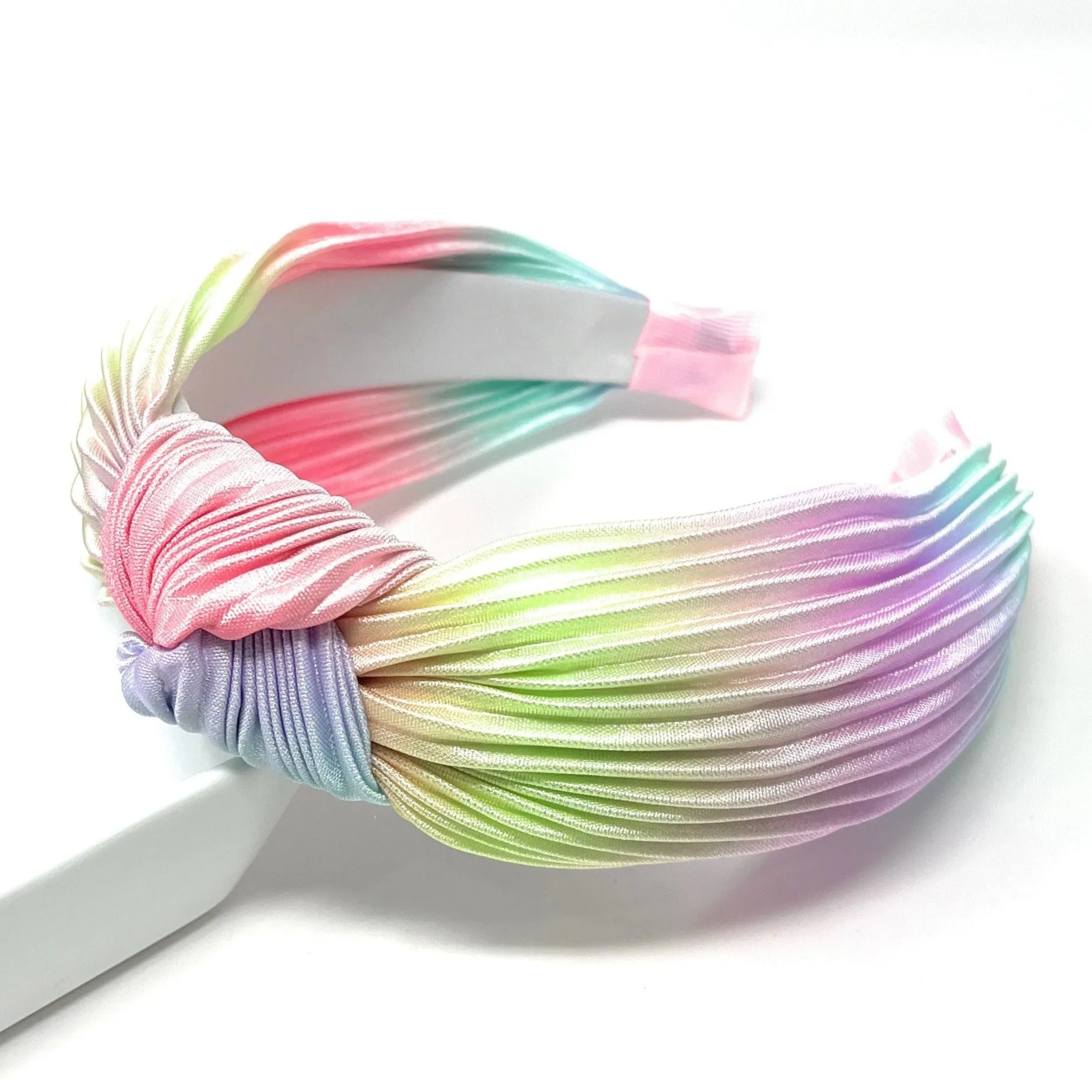 Multicolor Tie Dye Silk Knot Headband