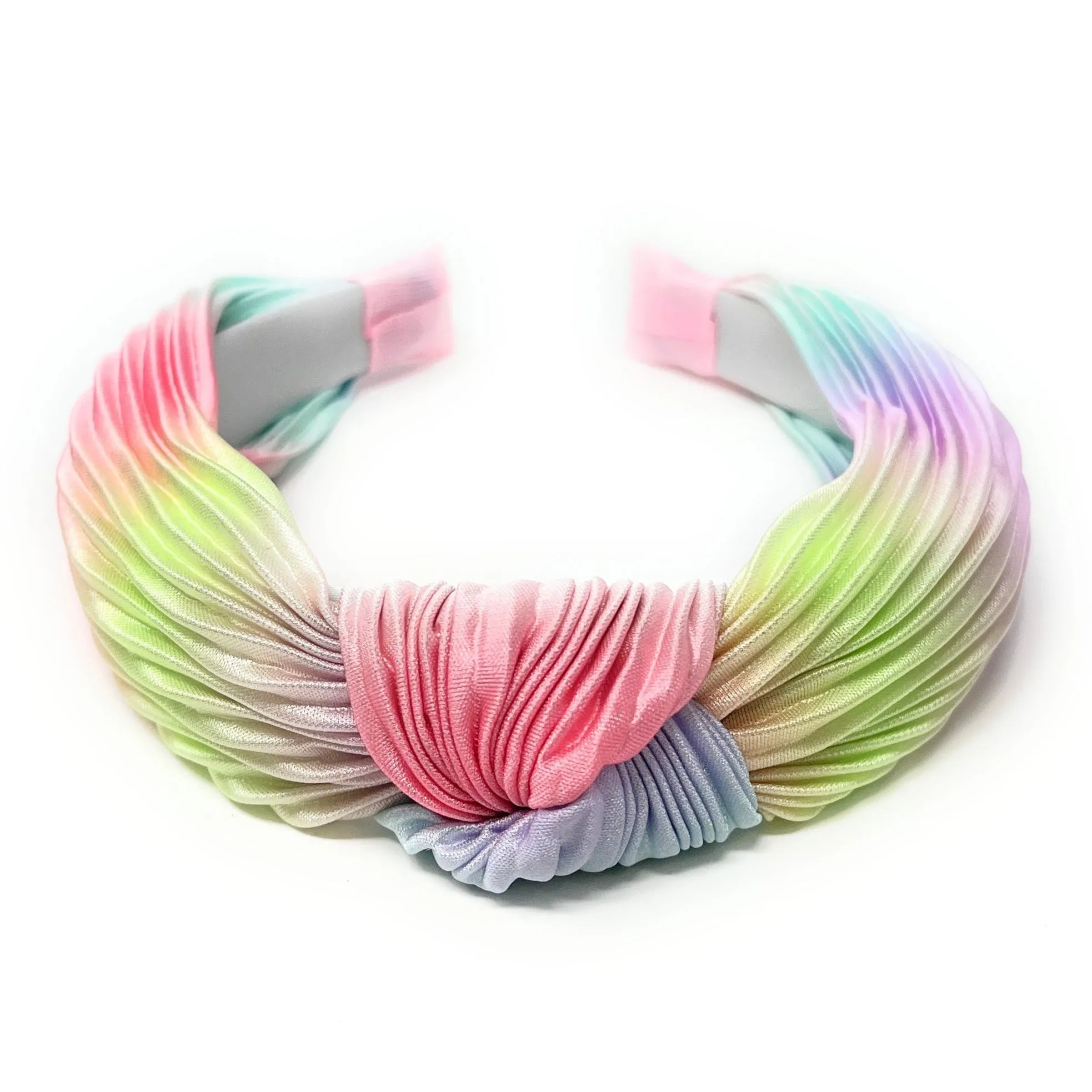 Multicolor Tie Dye Silk Knot Headband