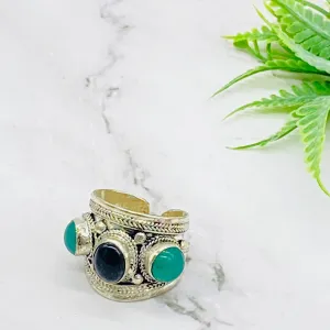 Multistone Stackable Rings, Handmade Jewelry, Crystal Rings, Vintage Style Rings, Adjustable Gemstone Rings, Unisex Statement Rings