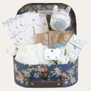 Neutral New Baby & Mummy Silver Keepsake Gift Hamper Tiny Toes