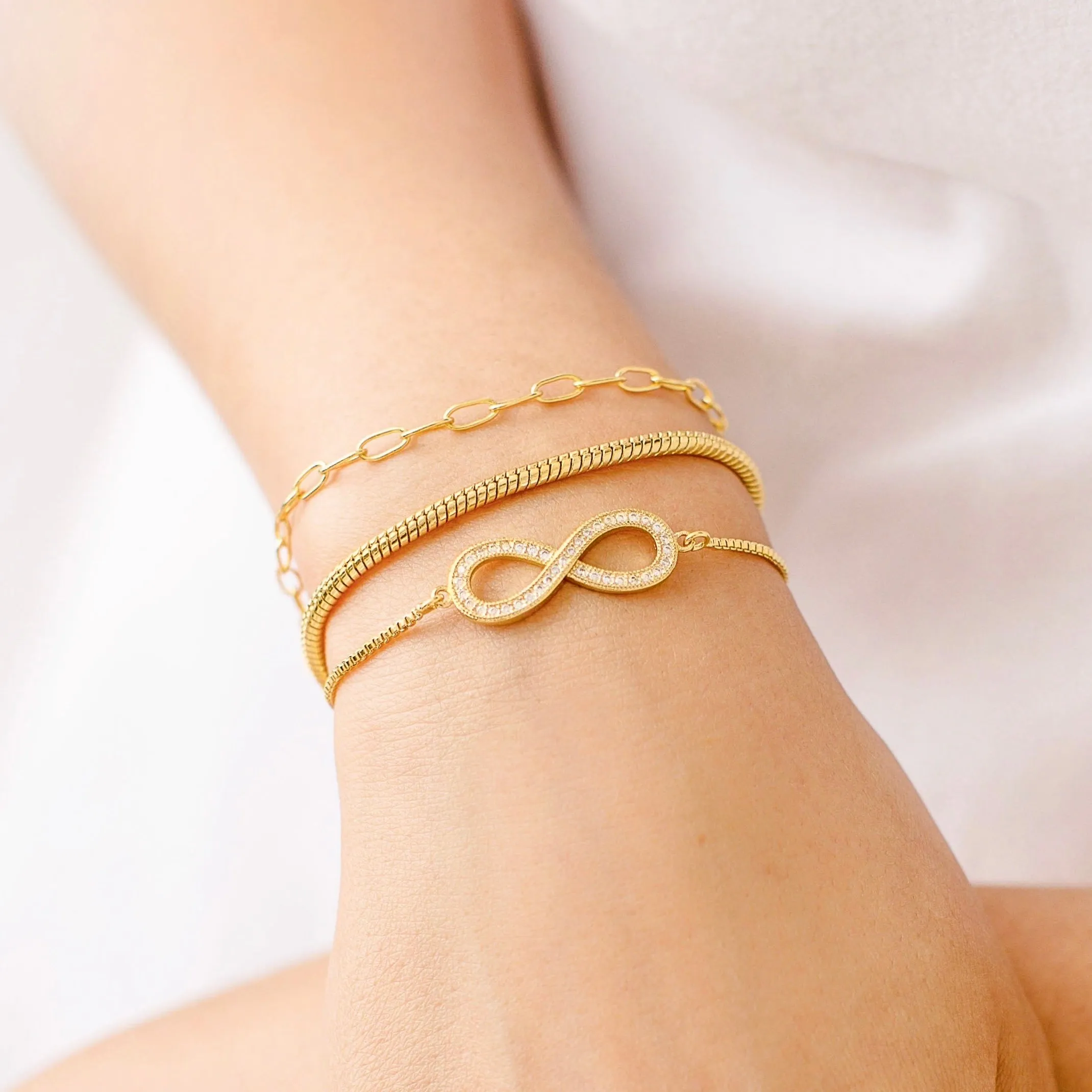 Never Ending Love Adjustable Bracelet in Gold and Silver