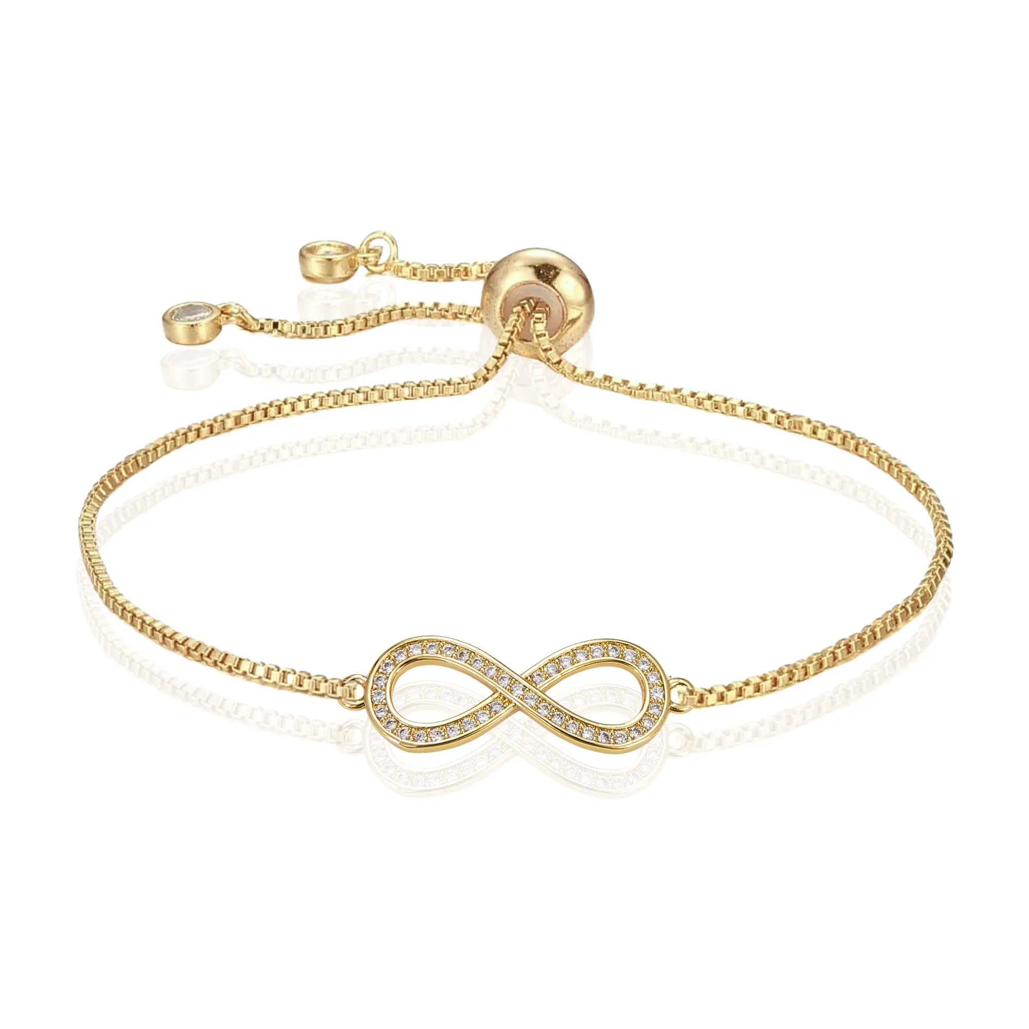 Never Ending Love Adjustable Bracelet in Gold and Silver