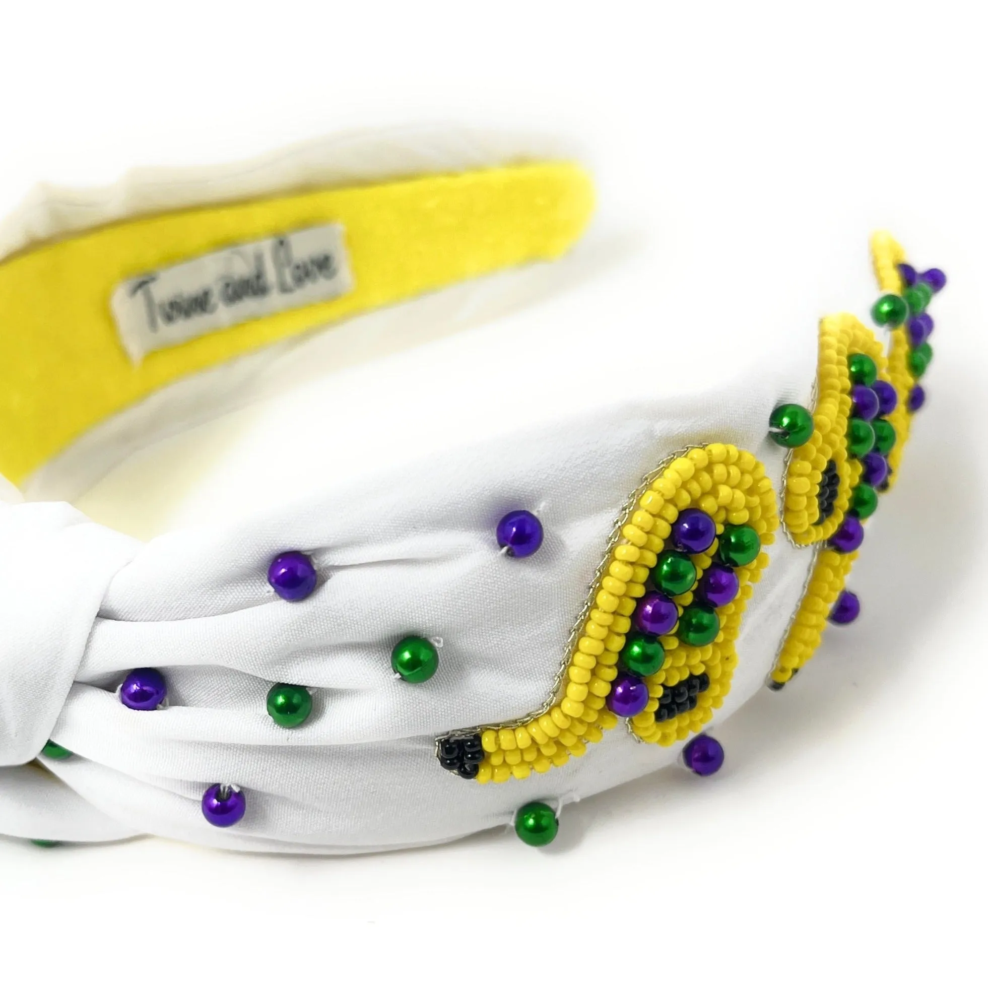 New! Hand Beaded Saxophone Knot Headband