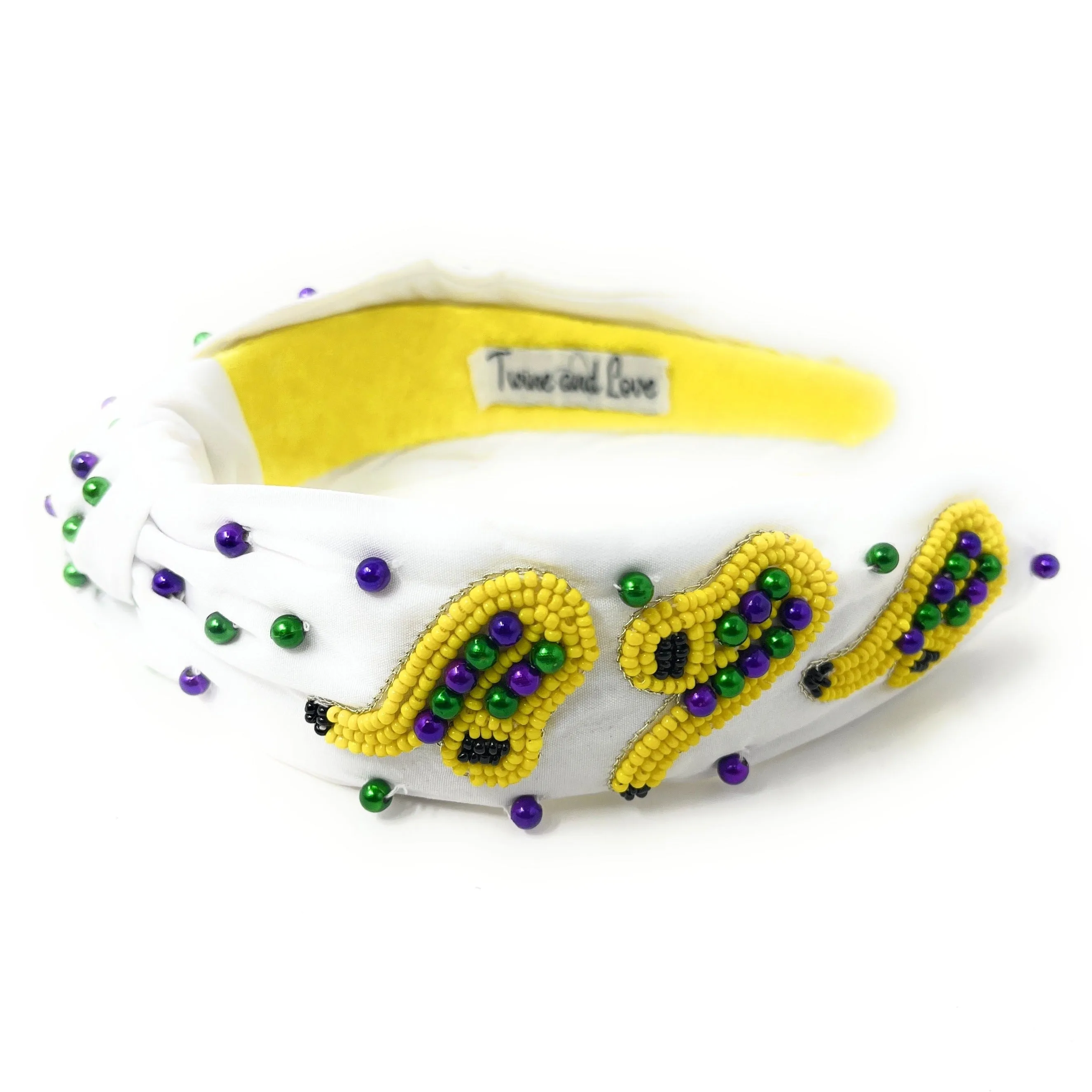 New! Hand Beaded Saxophone Knot Headband