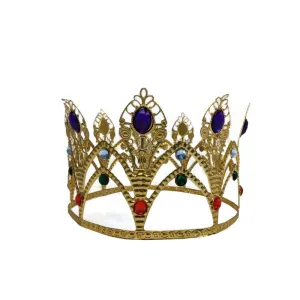 Ornate Gold Crown with Gems-Adult