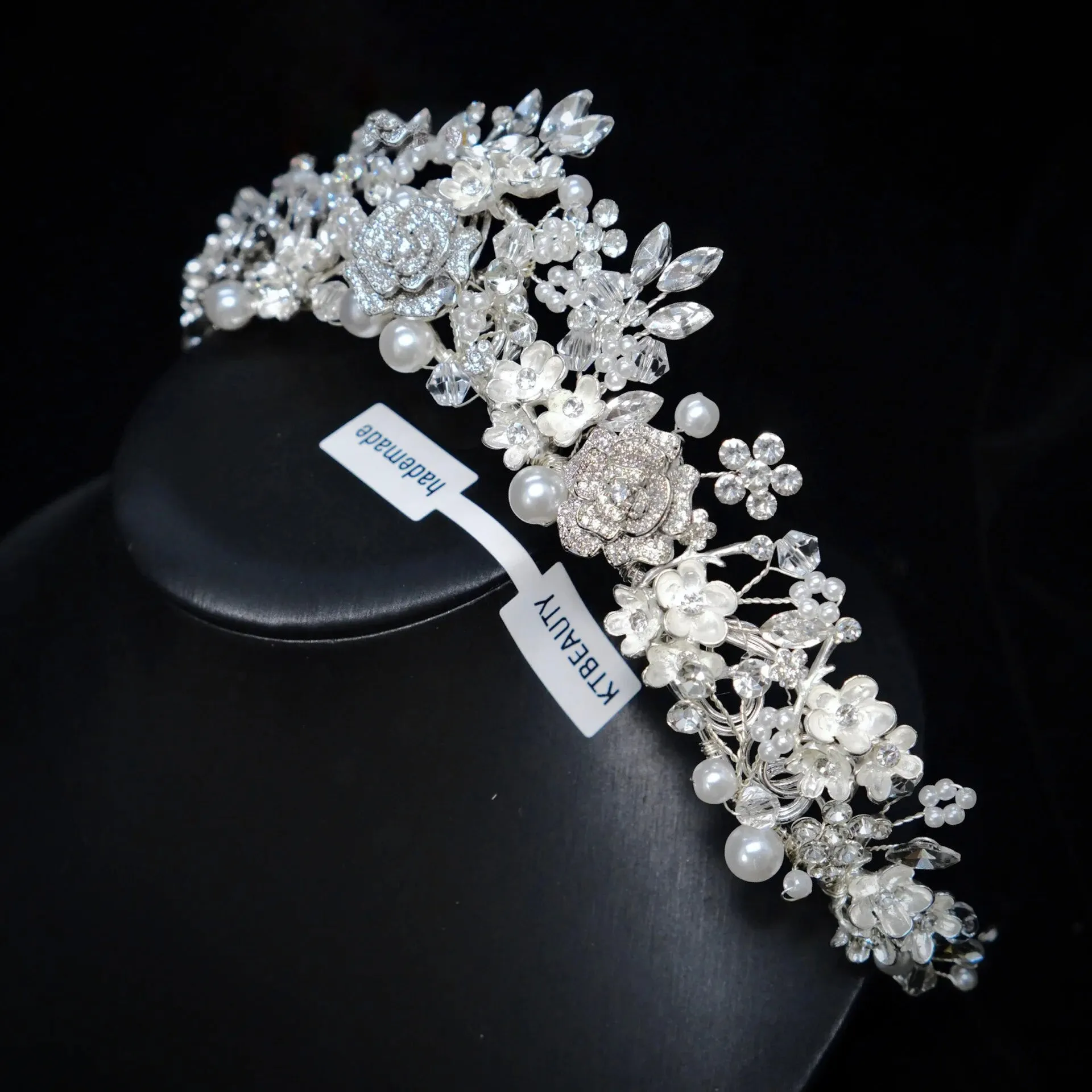 Pearl Flowers Bridal Crown Tiaras