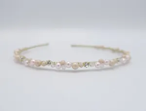 pearl thin headband, crystal beaded headband for women