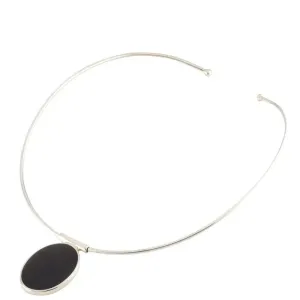 Personalised Sterling Silver Onyx Choker Hand Engraved