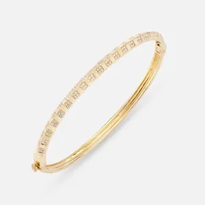 Pinstripe Strength Knife Edge Diamond Bangle Bracelet