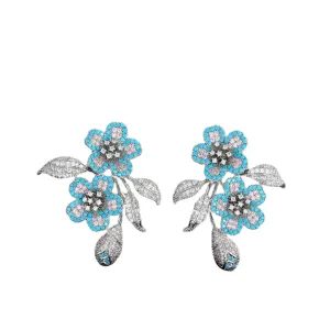 Pre Order:  Exaggerated Micro-Encrusted Zirconium Flower Stud Earrings