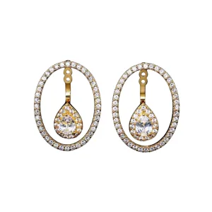 Pre Order:  Round Zircon Water Drop Earrings