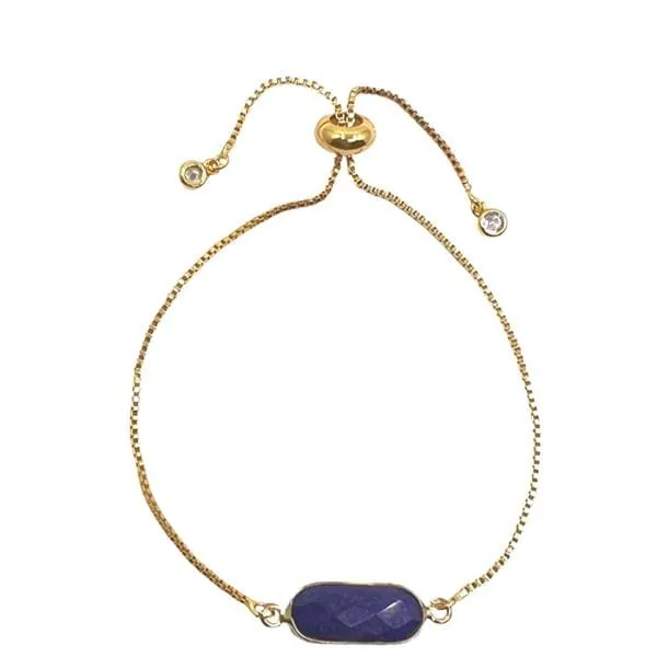 Pull Chain Bracelet: Rectangular Lapis (PBT780LP)