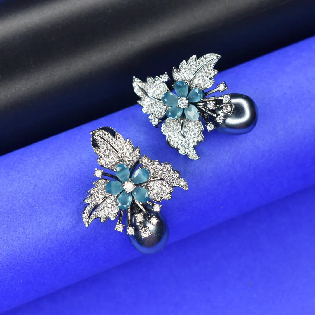 "Floral Elegance: Stunning Firozi CZ Earrings to Elevate Your Style"