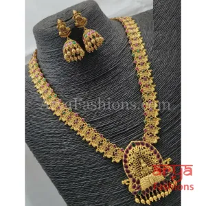 Rajwadi Temple Jewelry with Ruby Emerald Beads