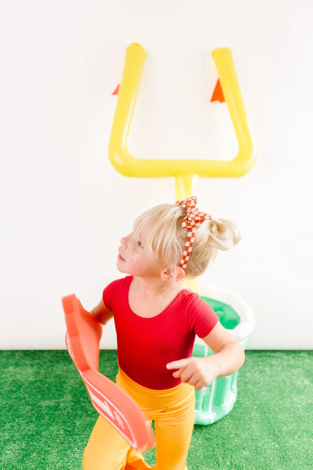 Red Checkered Bow Headband for  Girls