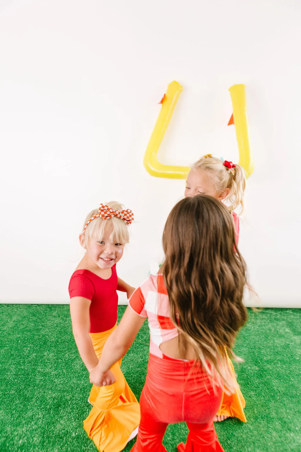 Red Checkered Bow Headband for  Girls