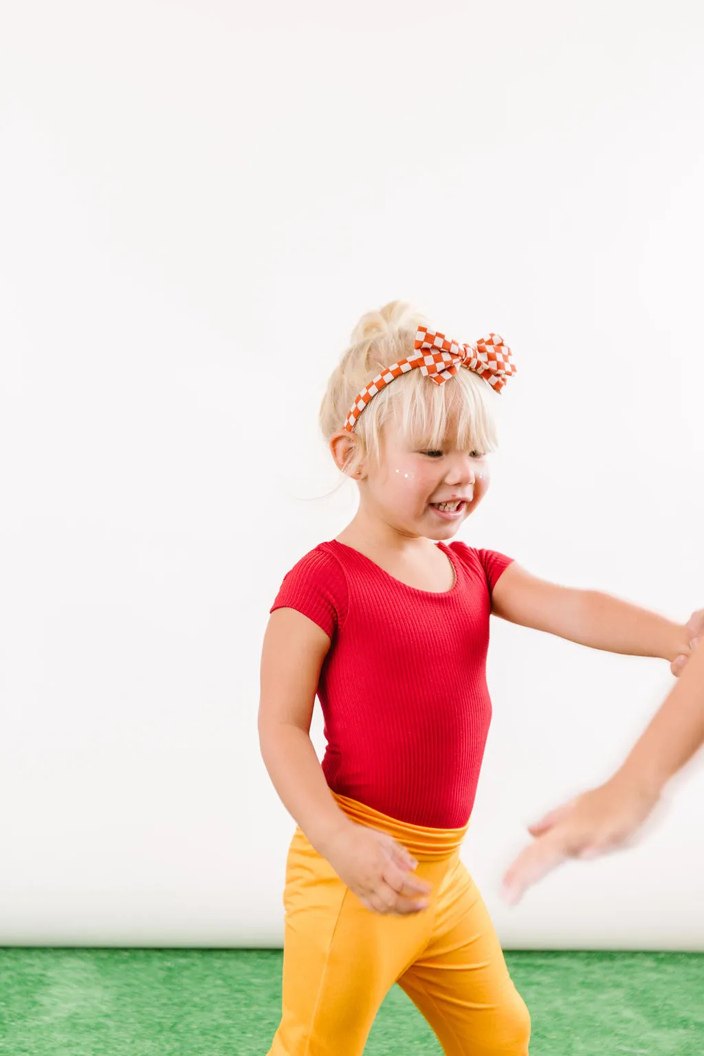 Red Checkered Bow Headband for  Girls